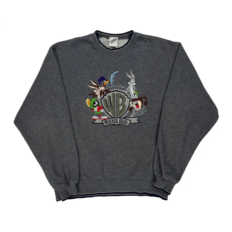 Looney Tunes Characters Warner Bros Cartoon Sweatshirt - Small Grey Cotton