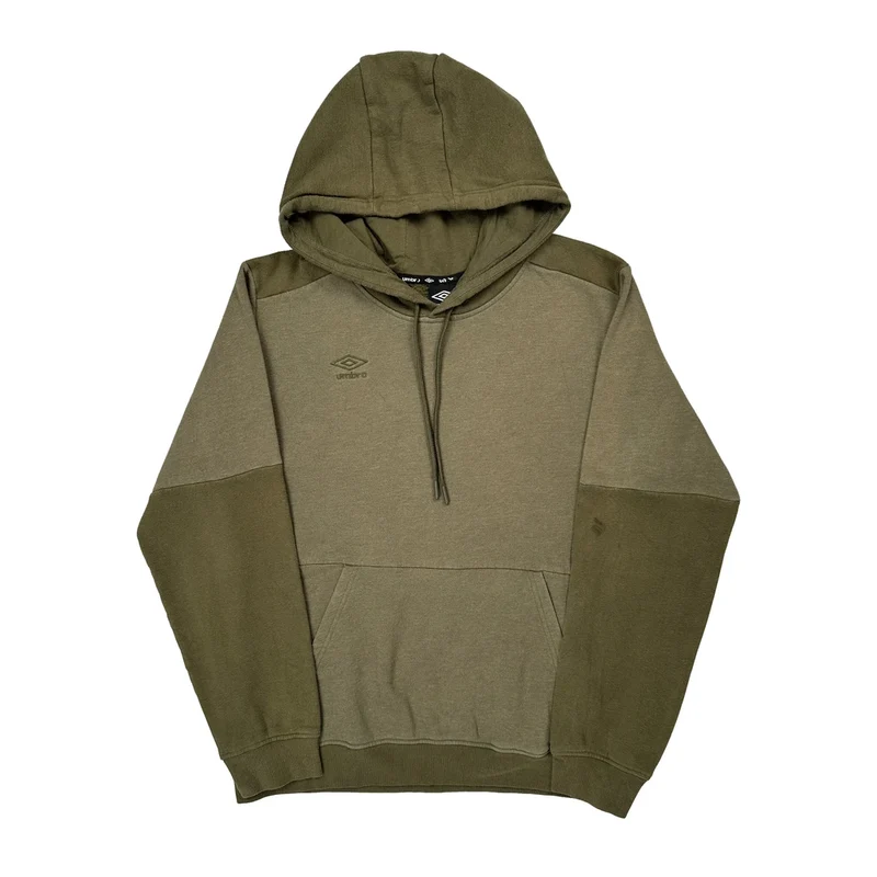 Panelled Umbro Colour Block Hoodie - XL Green Cotton
