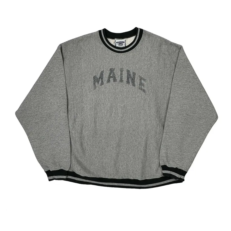 Maine Lee College Sweatshirt - Large Grey Cotton