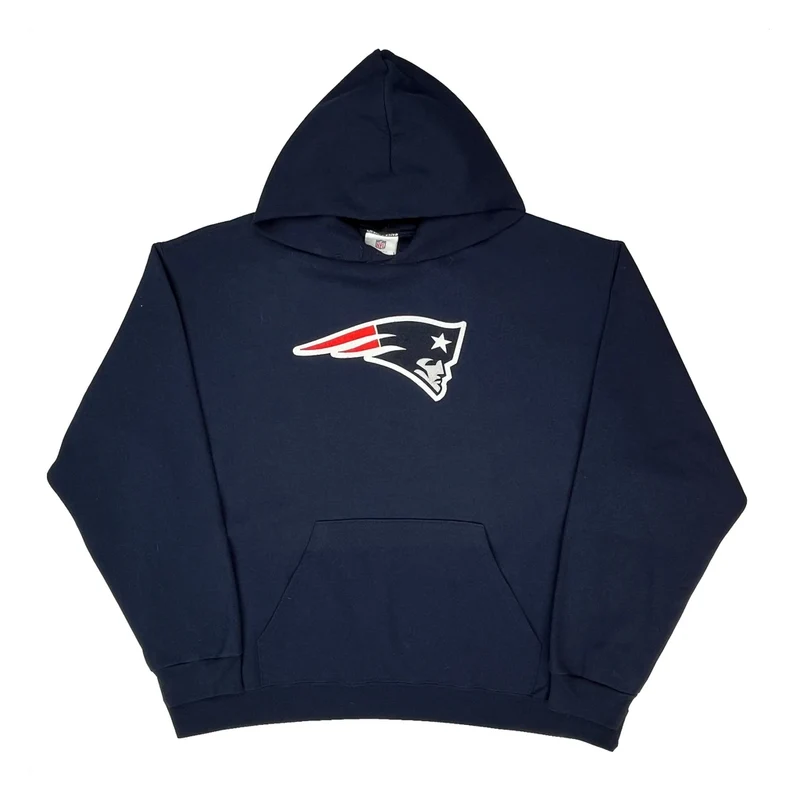New England Patriots Nfl Football Hoodie - XL Navy Cotton