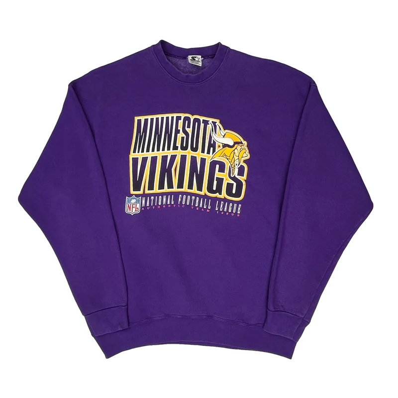 Made In USA Starter Minnesota Vikings Sweatshirt - 2XL Purple Cotton