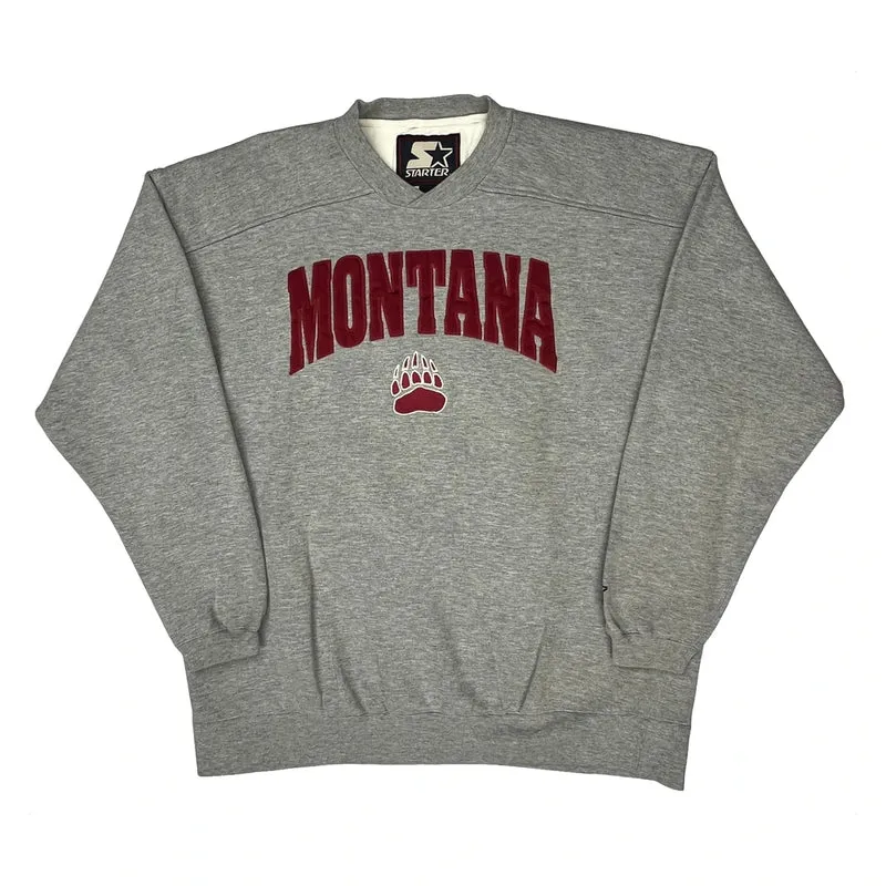 Montana Starter College Sweatshirt - XL Grey Cotton Blend
