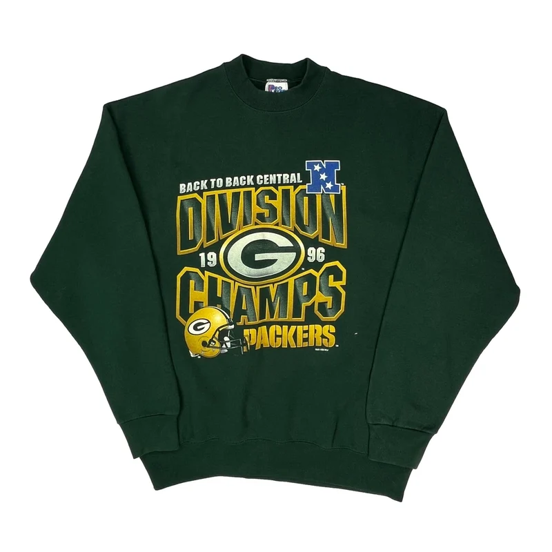 Made In USA Pro Player Packers Sweatshirt - 2XL Green Cotton Blend