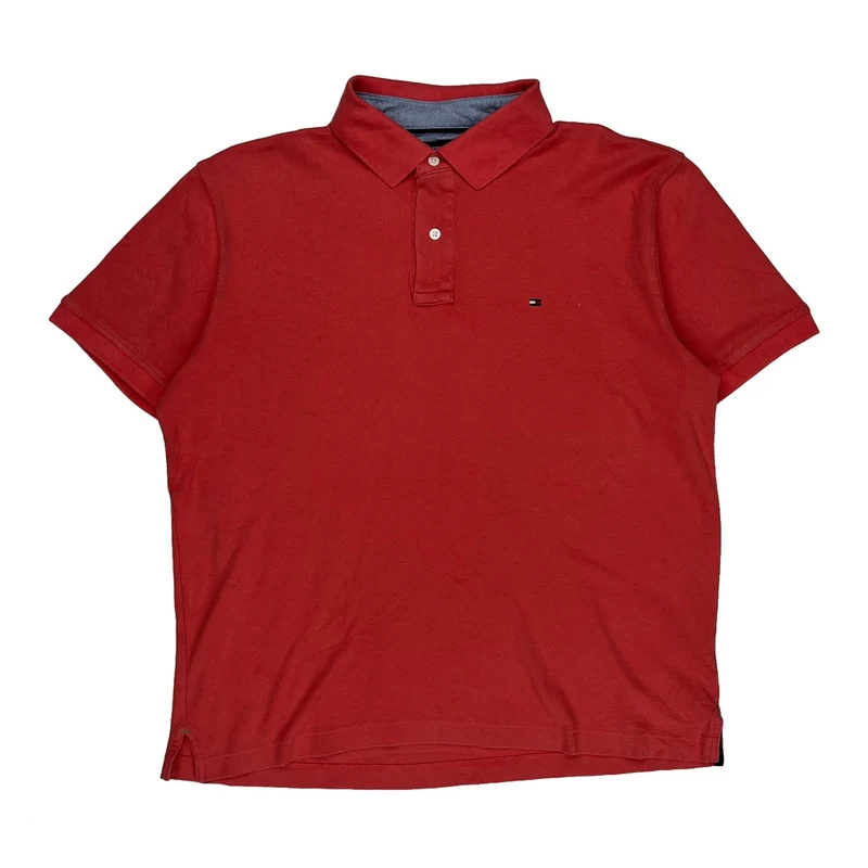 Tommy Hilfiger Polo Shirt - XL Red Cotton