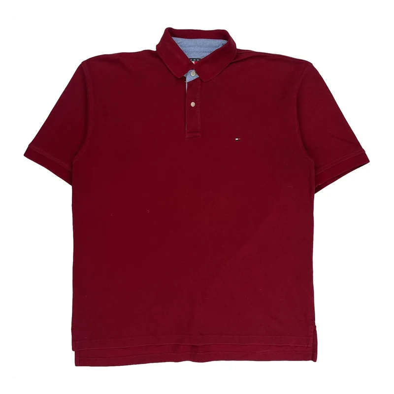 Tommy Hilfiger Polo Shirt - XL Red Cotton
