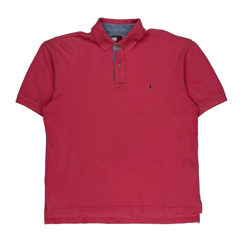 Tommy Hilfiger Polo Shirt - Large Red Cotton