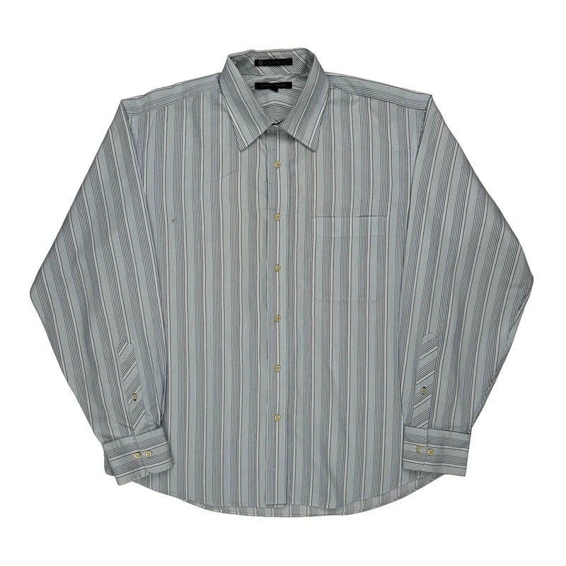 Tommy Hilfiger Striped Shirt - Large Blue Cotton