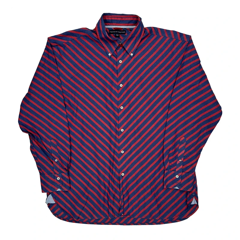 Tommy Hilfiger Striped Shirt - XL Blue Cotton