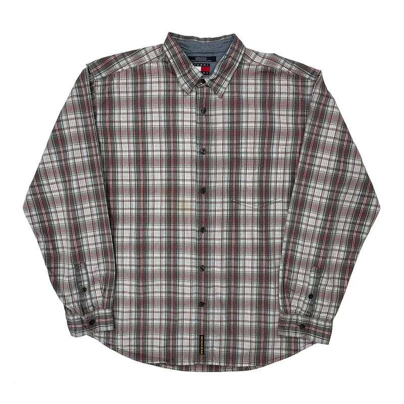 Tommy Jeans Checked Shirt - XL Grey Cotton