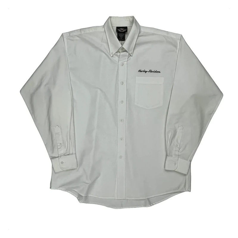 Harley Davidson Shirt - XL White Cotton Blend