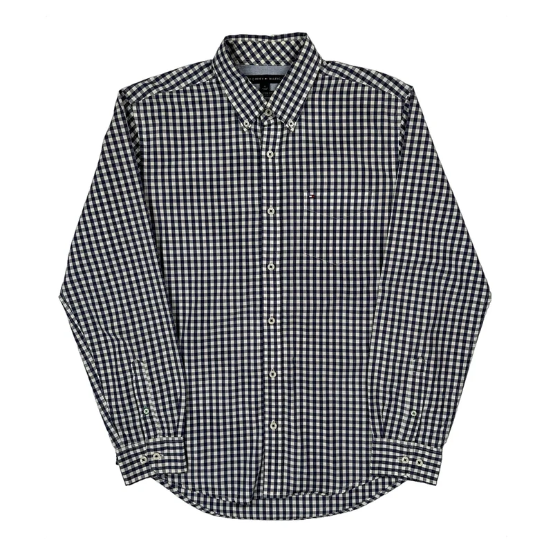 Tommy Hilfiger Checked Shirt - Medium Blue Cotton