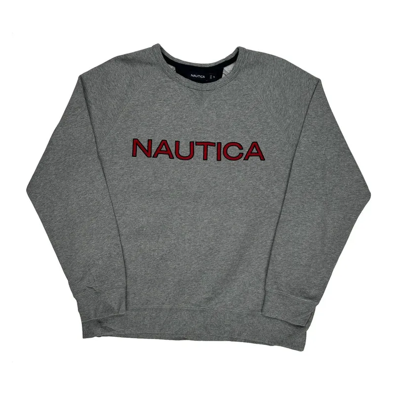 Spellout Nautica Sweatshirt - XL Grey Cotton