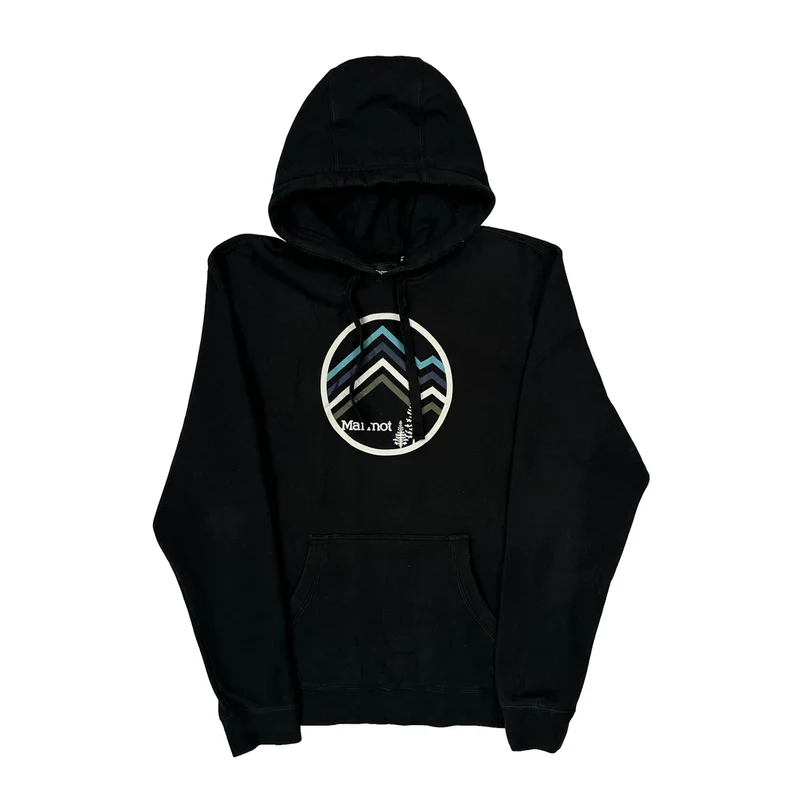For Life Marmot Graphic Hoodie - Large Black Cotton