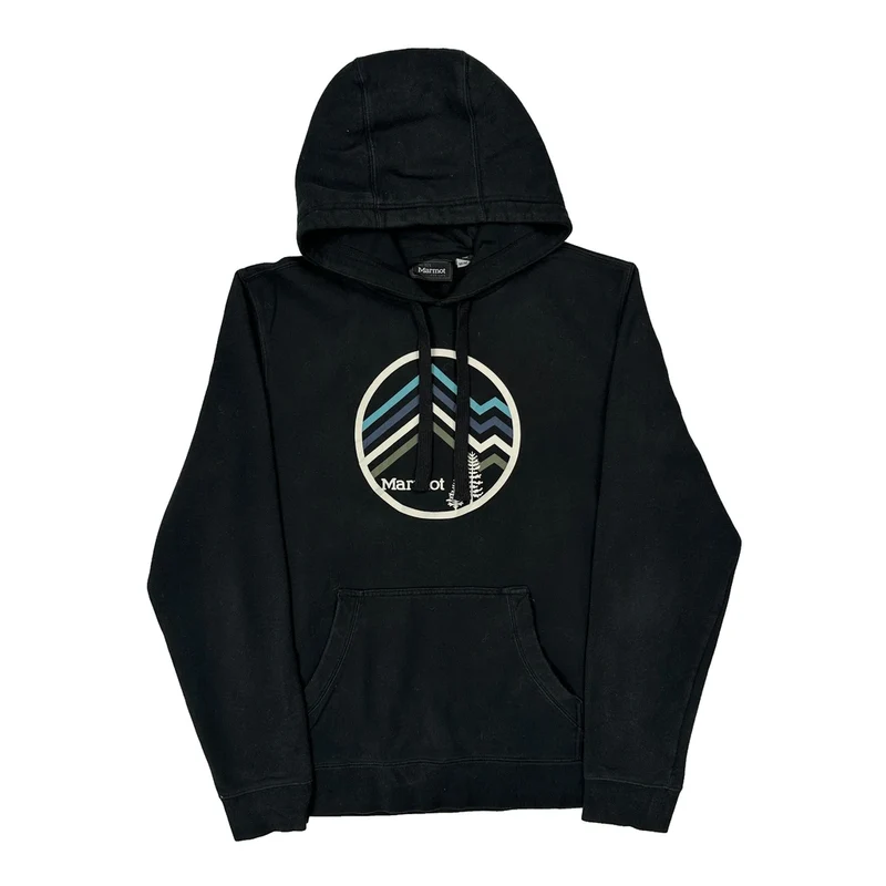 Marmot Hoodie - Medium Black Cotton
