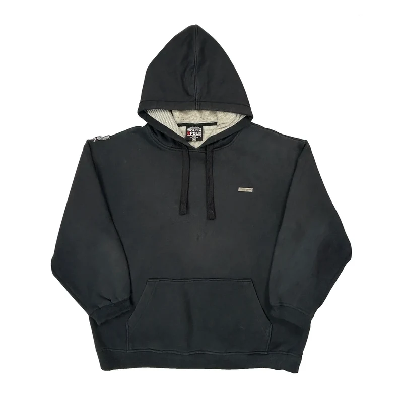 Y2K Faded Southpole Hoodie - XL Black Cotton