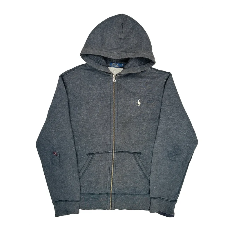 Polo By Ralph Lauren Hoodie - Large Grey Cotton