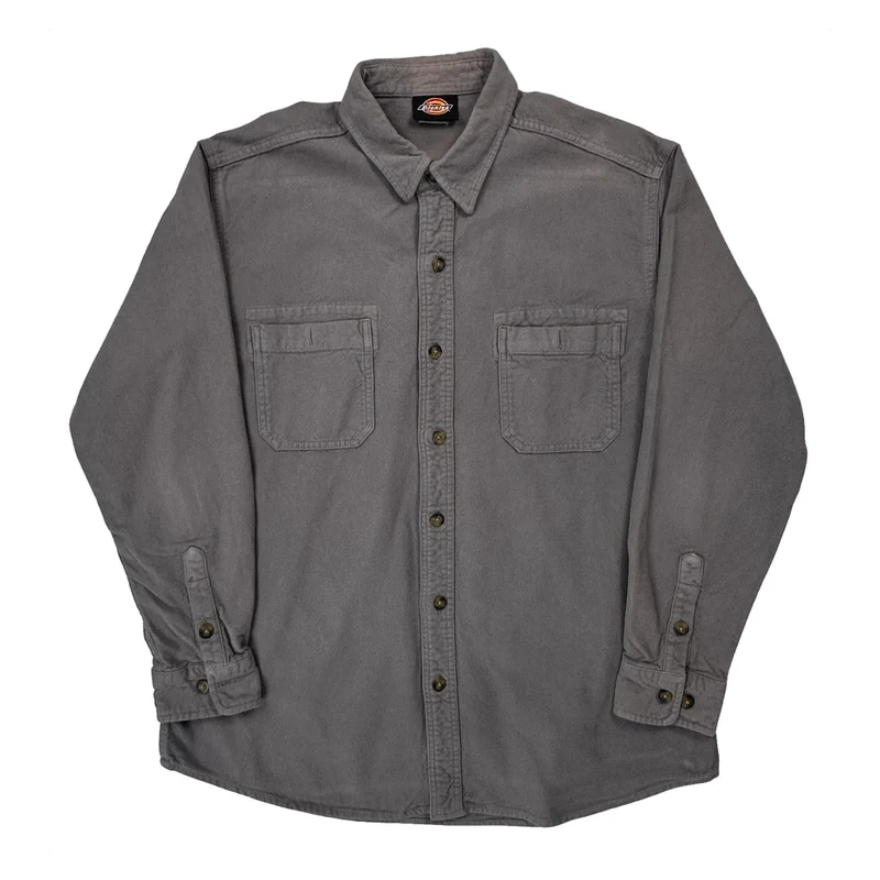 Dickies Shirt - Large Grey Cotton