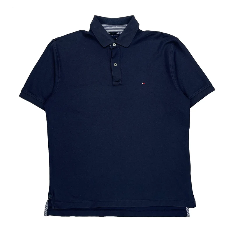 Tommy Hilfiger Polo Shirt - Large Navy Cotton