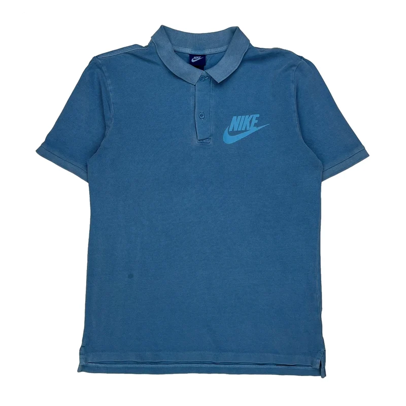 Nike Polo Shirt - Medium Blue Cotton