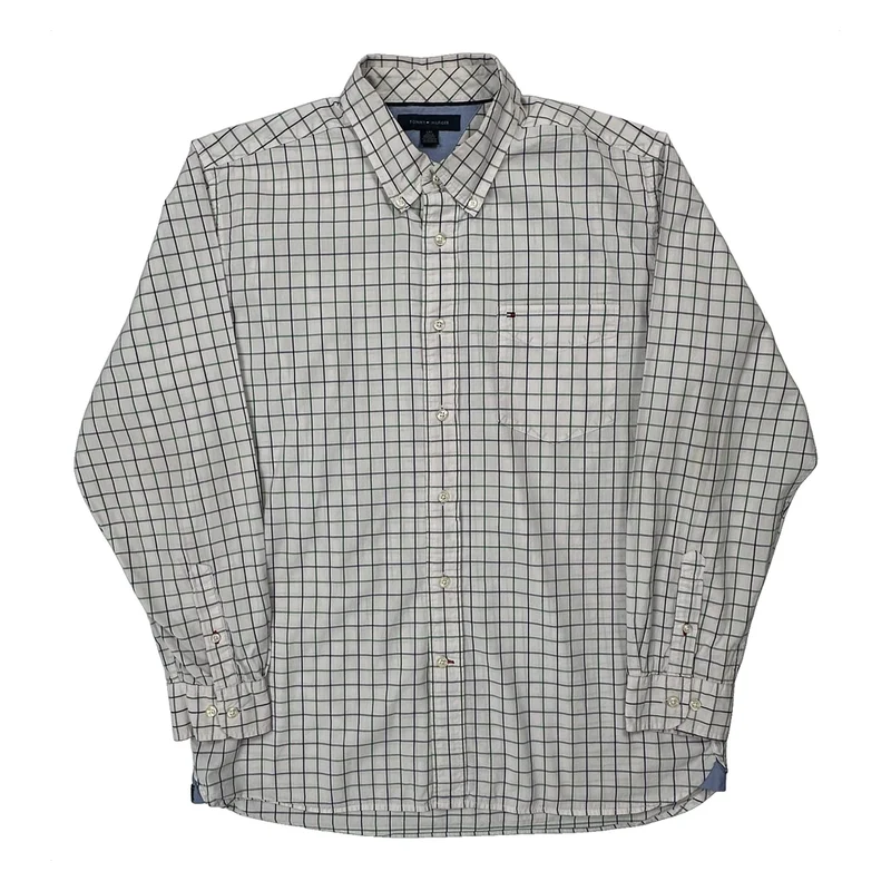 Tommy Hilfiger Checked Shirt - Large White Cotton