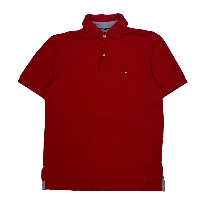 Tommy Hilfiger Polo Shirt - Small Red Cotton