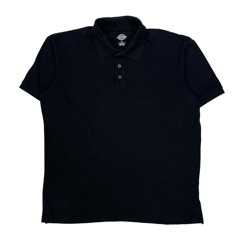 Dickies Polo Shirt - XL Black Cotton Blend