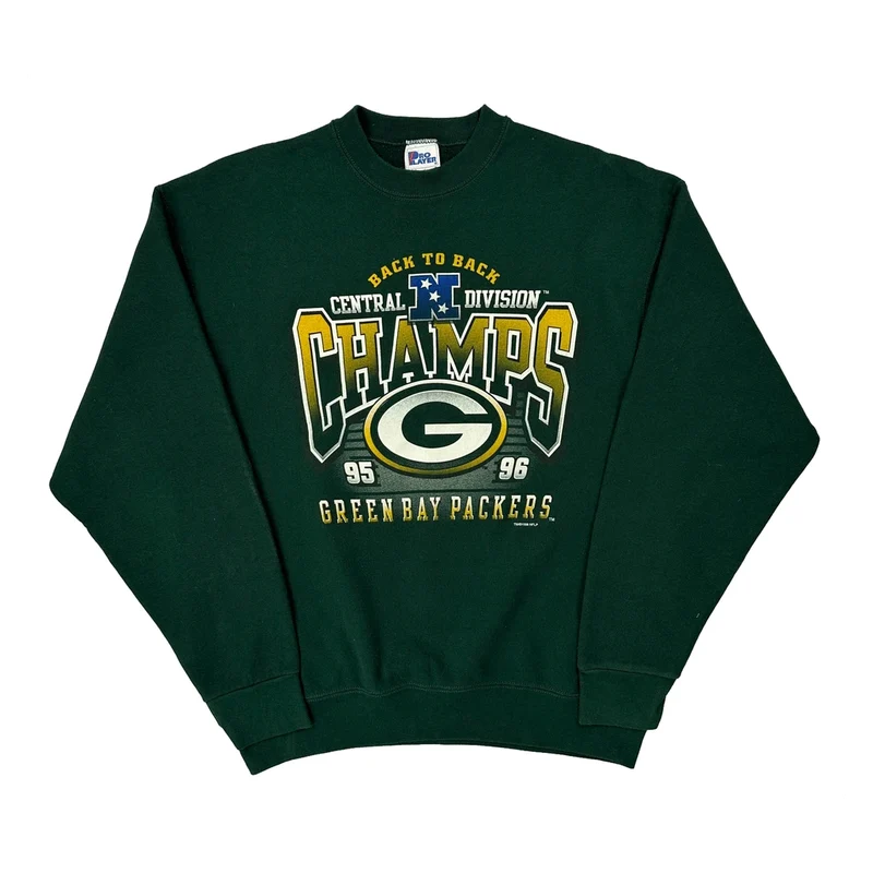 Made In USA Green Bay Packers Pro Player Nfl Sweatshirt - XL Green Cotton Blend
