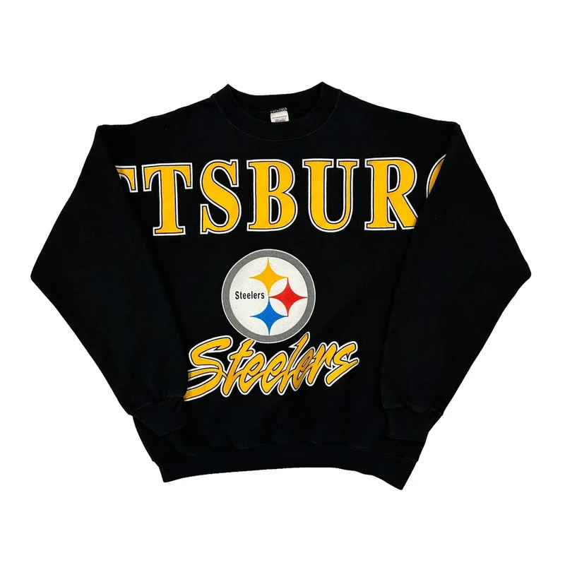 Pittsburgh Steelers Logo 7 Nfl Sweatshirt - Large Black Cotton Blend