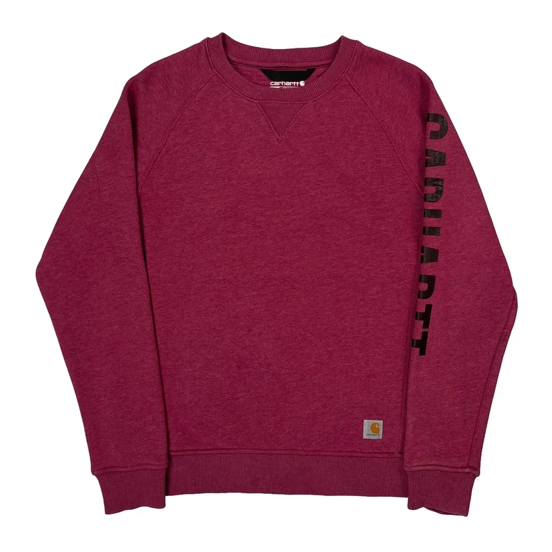 Relaxed Fit Carhartt Sweatshirt - Medium Red Cotton Blend
