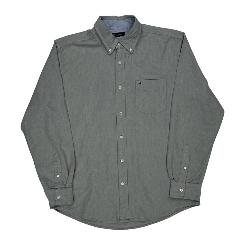 Tommy Hilfiger Shirt - Large Grey Cotton