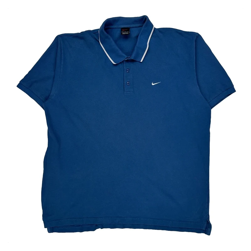Nike Polo Shirt - XL Blue Cotton