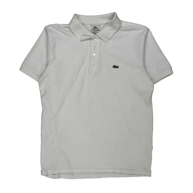 Lacoste Polo Shirt - Large White Cotton