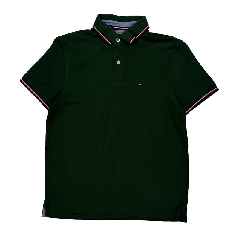 Tommy Hilfiger Polo Shirt - Medium Green Cotton