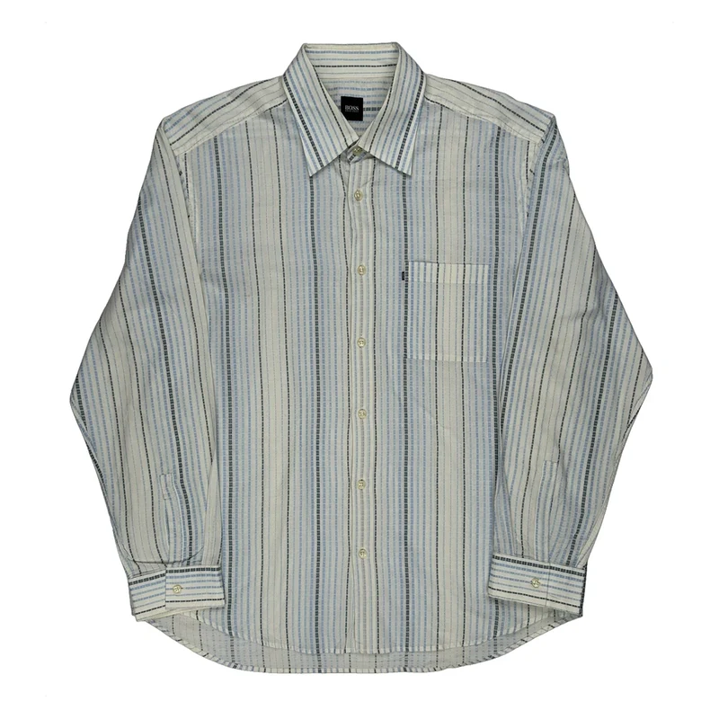 Boss Striped Shirt - XL Blue Cotton