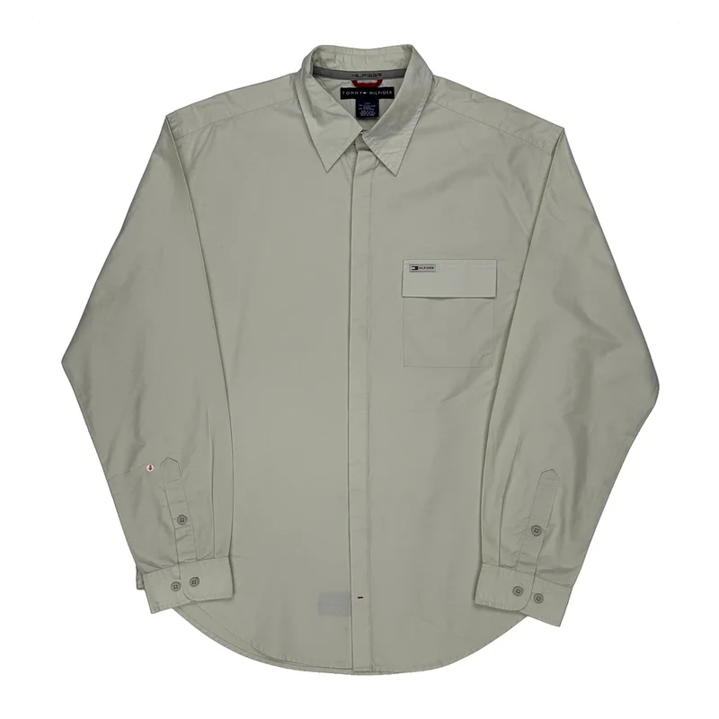 Tommy Hilfiger Shirt - Large Beige Cotton