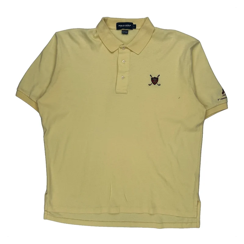Made In USA Polo Golf Ralph Lauren Polo Shirt - Large Yellow Cotton