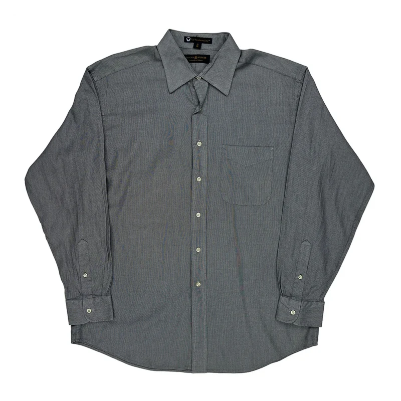 Tommy Hilfiger Checked Shirt - Large Grey Cotton