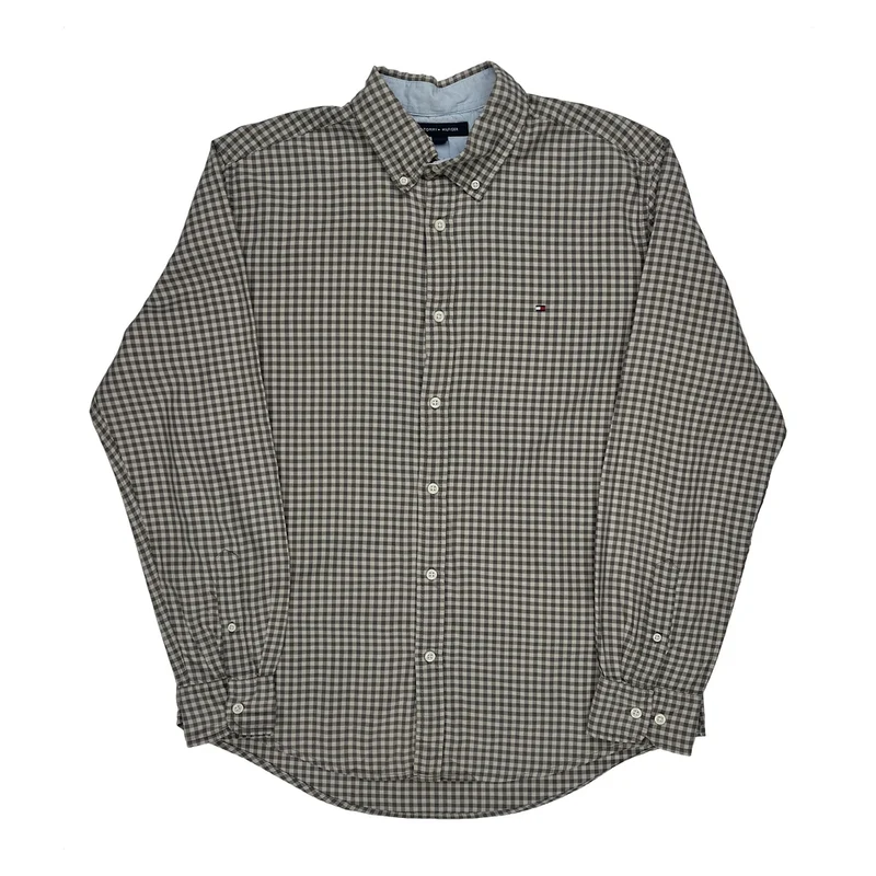 Tommy Hilfiger Checked Shirt - Large Brown Cotton