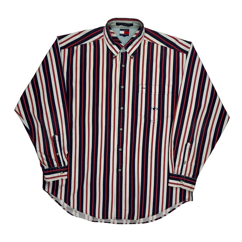 Tommy Hilfiger Striped Shirt - XL Multicoloured Cotton