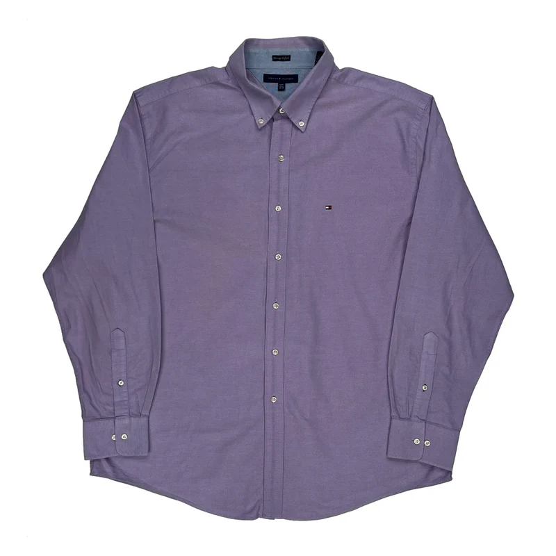 Tommy Hilfiger Slim Fit Shirt - XL Purple Cotton