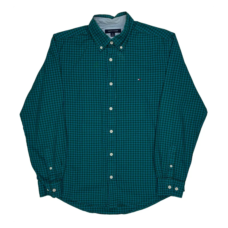 Tommy Hilfiger Checked Shirt - Medium Green Cotton