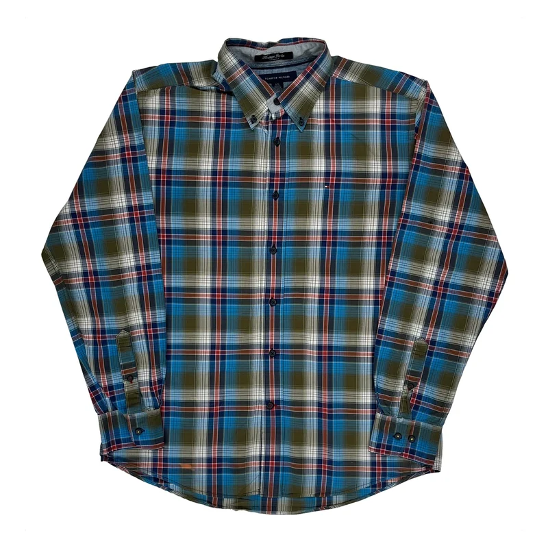 Tommy Hilfiger Checked Shirt - Large Multicoloured Cotton