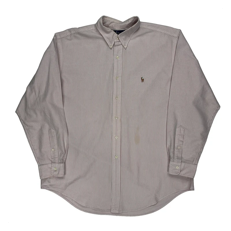 Ralph Lauren Striped Shirt - XL Pink Cotton