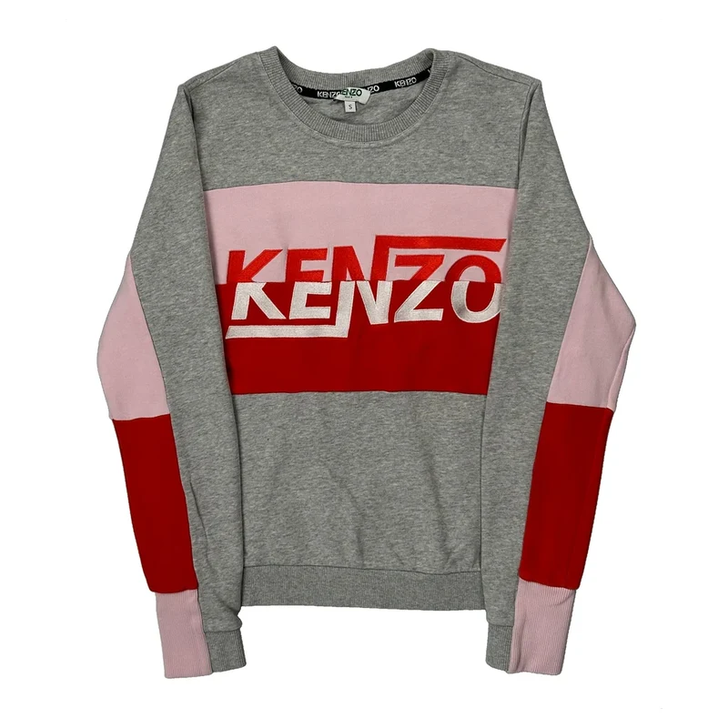 Kenzo Spellout Sweatshirt - Small Grey Cotton