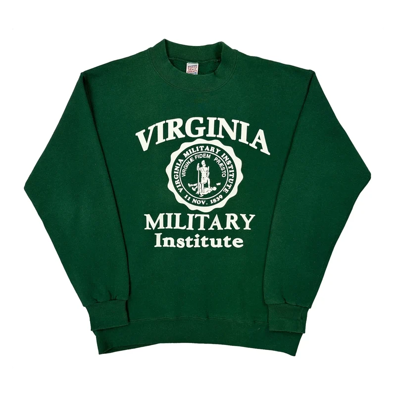 Soffe College Sweatshirt - Large Green Cotton