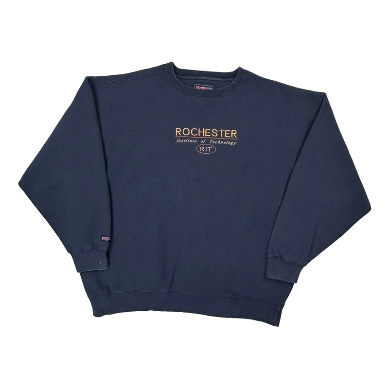 Rochester Institute Of Technology Jansport College Sweatshirt - XL Navy Cotton Blend