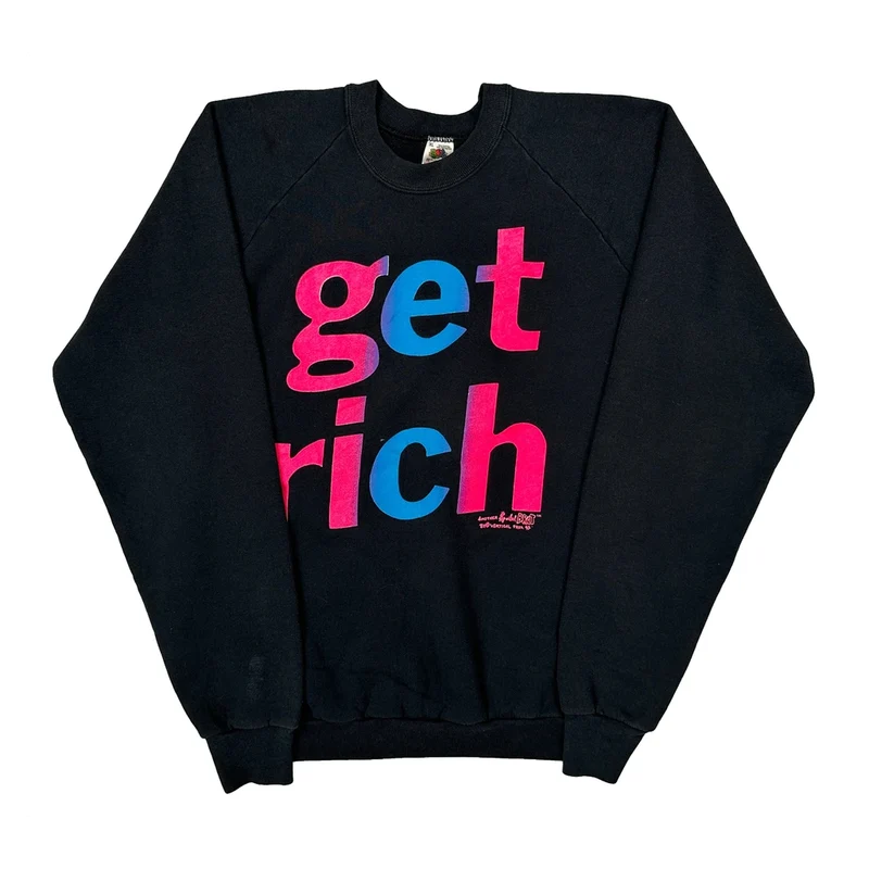 Fruit Of The Loom Sweatshirt - XL Black Cotton Blend