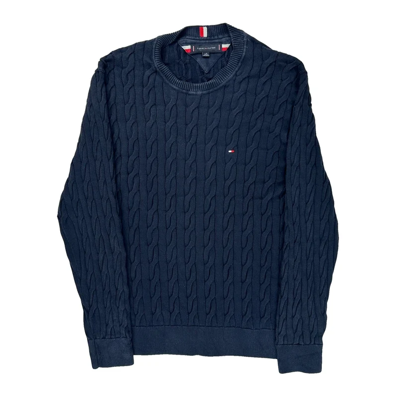 Tommy Hilfiger Sweater - Large Navy Cotton