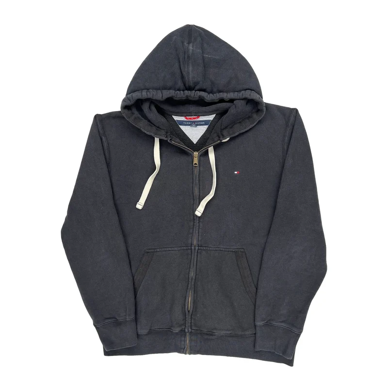 Tommy Hilfiger Hoodie - Large Gray Cotton Blend