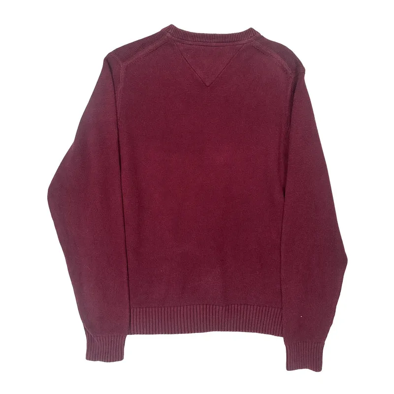 Tommy Hilfiger Sweatshirt - Small Burgundy Cotton